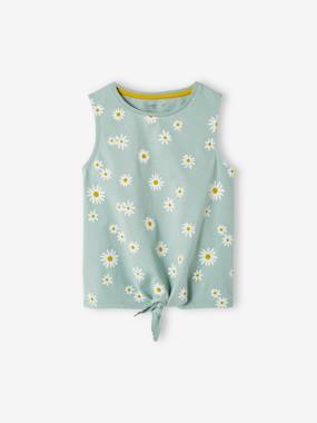 Printed Sleeveless Top with Bow for Girls  - vertbaudet enfant