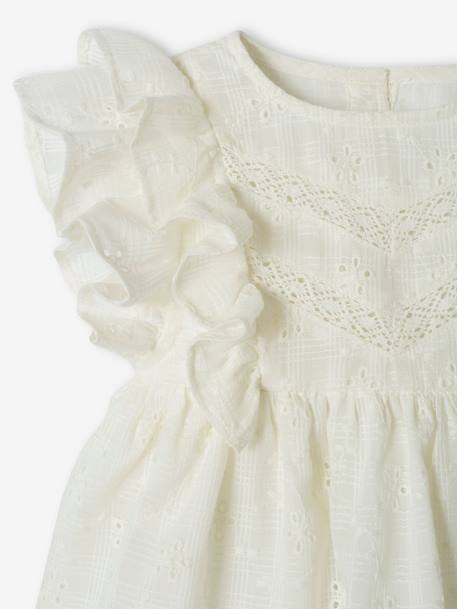 Broderie Anglaise Dress for Babies ecru - vertbaudet enfant 