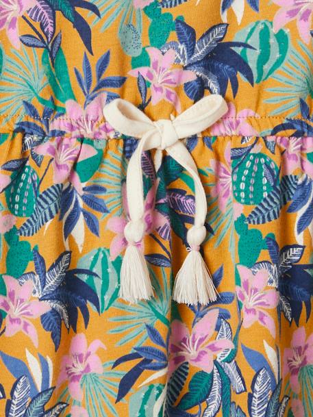Frilly Dress with Exotic Motifs for Girls mustard - vertbaudet enfant 