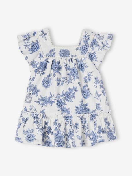 Floral Dress for Babies ecru - vertbaudet enfant 