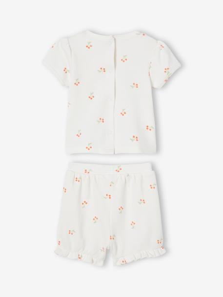 Lot de 2 pyjamas bébé 2 pièces nid d'abeille rose pâle - vertbaudet enfant 