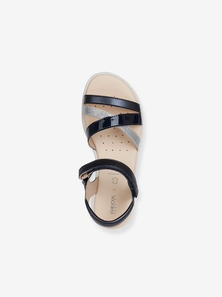 Karly Girls Sandals by GEOX®, for Children brown+navy blue+white - vertbaudet enfant 