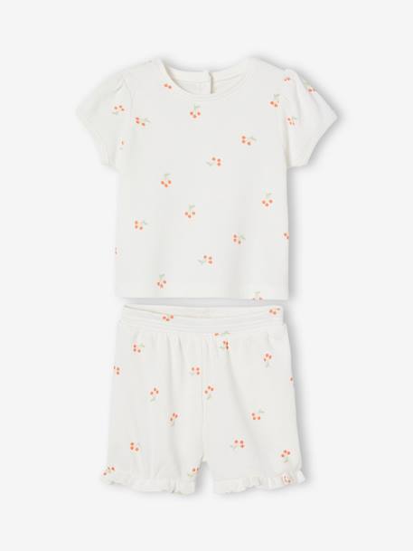 Lot de 2 pyjamas bébé 2 pièces nid d'abeille rose pâle - vertbaudet enfant 