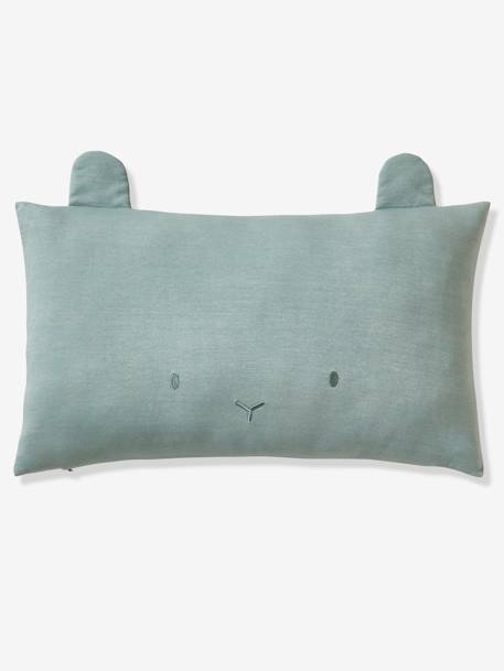 Animal Head Cushion grey blue+marl grey+mustard+rosy+sage green - vertbaudet enfant 