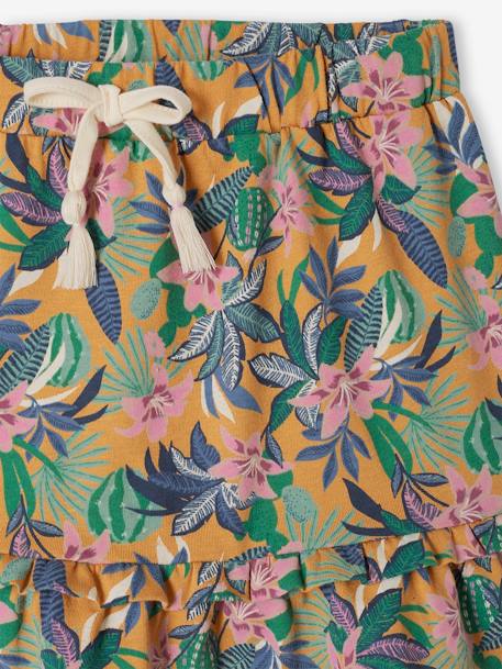 Ruffled Skirt with Exotic Motif, for Girls mustard - vertbaudet enfant 