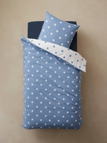 Duvet Cover + Pillowcase Set for Children, Academic WHITE MEDIUM SOLID WITH DESIGN - vertbaudet enfant 