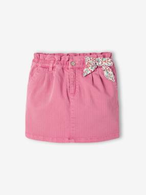 Girls-Paperbag Skirt with Floral Fancy Bow, for Girls