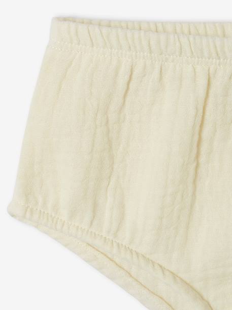 Cotton Gauze Bloomer Shorts for Babies ecru+rosy - vertbaudet enfant 