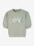 Sweatshirt with Love Message, Short Puff Sleeves, for Girls aqua green - vertbaudet enfant 