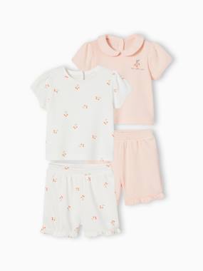 Pack of 2 Honeycomb Pyjamas for Babies  - vertbaudet enfant