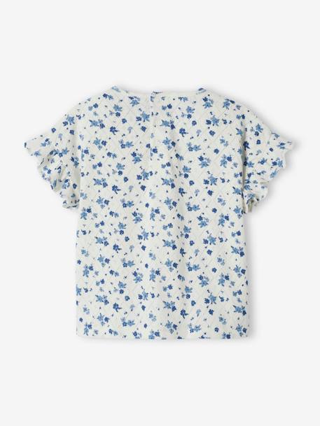 T-shirt fleuri bébé en pointelle écru - vertbaudet enfant 