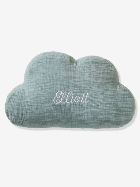 Cloud Cushion in Cotton Gauze grey blue+mustard+rosy+sage green - vertbaudet enfant 