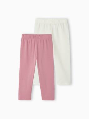 Fille-Lot de 2 leggings fille mi-mollets