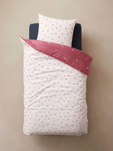Duvet Cover + Pillowcase Set for Children, BFF WHITE MEDIUM SOLID WITH DESIGN - vertbaudet enfant 