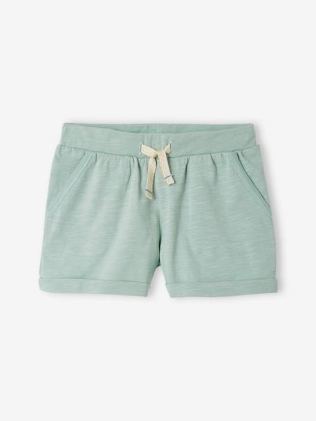 Pack of 2 Shorts in Jersey Knit for Girls aqua green - vertbaudet enfant 