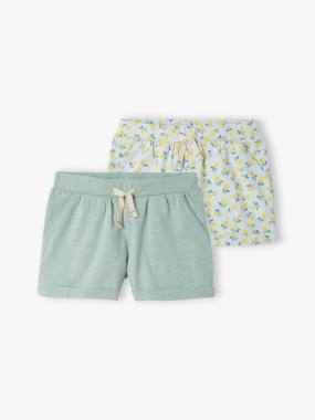 Pack of 2 Shorts in Jersey Knit for Girls  - vertbaudet enfant