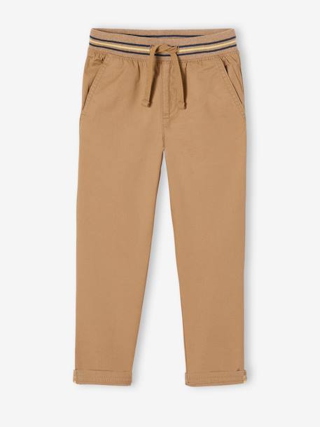 Pull-On Chino Trousers for Boys sandy beige - vertbaudet enfant 