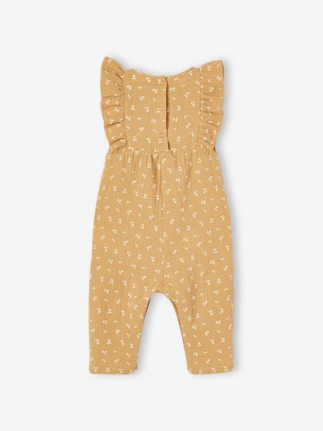 Cotton Gauze Jumpsuit for Babies pale yellow - vertbaudet enfant 
