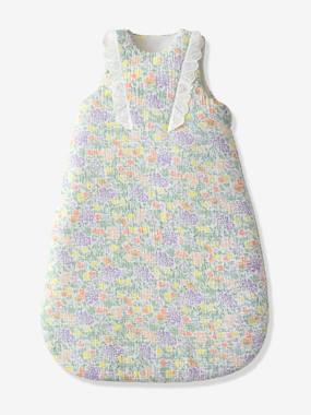 Bedding & Decor-Sleeveless Baby Sleeping Bag in Cotton Gauze, Countryside