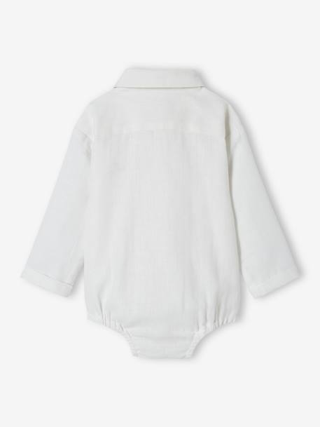 Chemise-body bébé manches longues blanc - vertbaudet enfant 