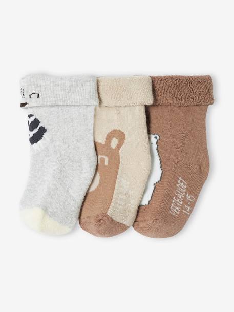 Pack of 3 Pairs of Bear Socks for Babies hazel - vertbaudet enfant 