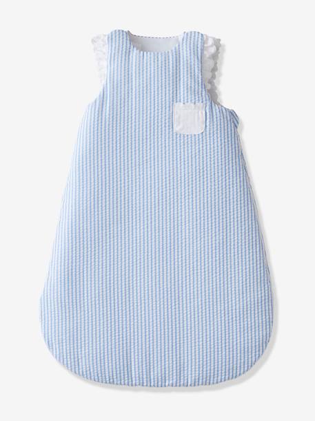 Striped Sleeveless Baby Sleeping Bag in Seersucker, Cottage multicoloured - vertbaudet enfant 