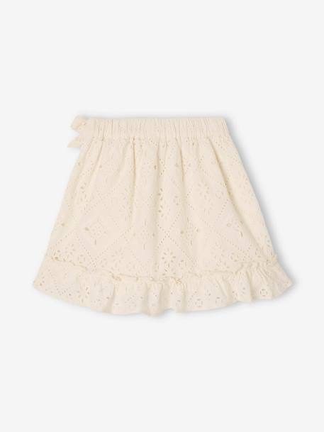 Ruffled Skirt in Broderie Anglaise, for Girls ecru - vertbaudet enfant 