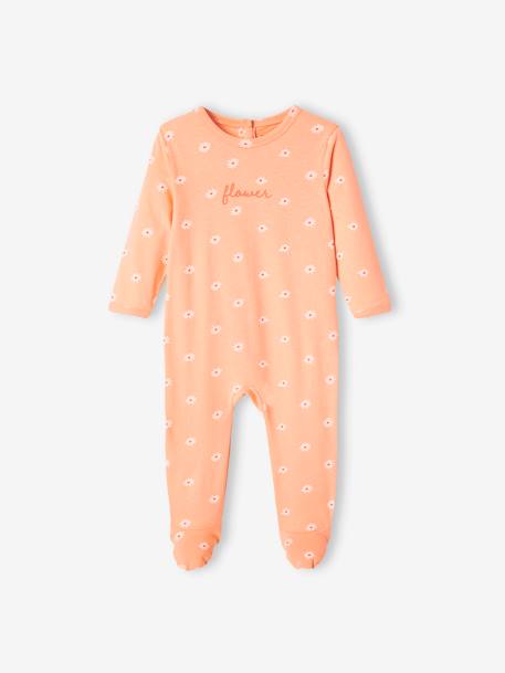 Pack of 2 Flower Sleepsuits in Jersey Knit for Baby Girls peach - vertbaudet enfant 