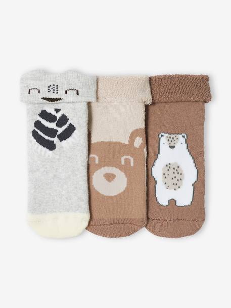 Pack of 3 Pairs of Bear Socks for Babies hazel - vertbaudet enfant 