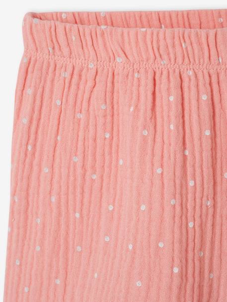 Pyjashort fille flamant rose en gaze pur coton rose - vertbaudet enfant 