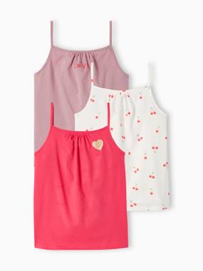 Fille-T-shirt, sous-pull-T-shirt-Lot de 3 débardeurs fille à fines bretelles 