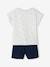 Ensemble t-shirt et short en gaze de coton fille marine+pêche - vertbaudet enfant 