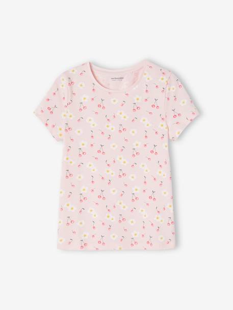 Pack of 2 Basics Pyjamas with Floral Prints for Girls pale yellow - vertbaudet enfant 