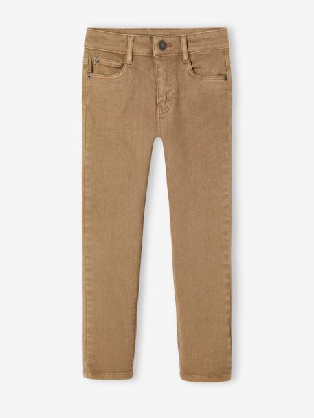 MEDIUM Hip, MorphologiK Slim Leg Coloured Trousers, for Boys beige+chocolate+grey green+khaki+sky blue+slate blue - vertbaudet enfant 