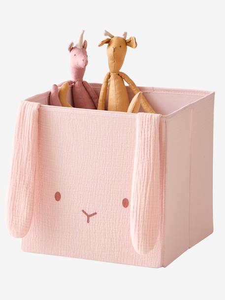 Set of 2 Animals Boxes in Cotton Gauze set pink+set white+set yellow - vertbaudet enfant 