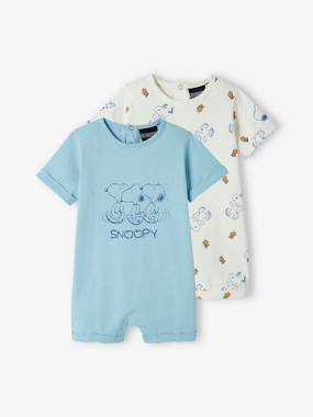 Baby-Bodysuits-Pack of 2 Snoopy Playsuits for Baby Boys, by Peanuts®