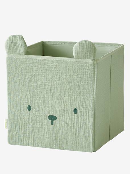 Lot de 2 bacs de rangement animaux gaze de coton lot blanc+lot jaune+lot rose - vertbaudet enfant 