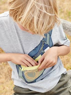 Boys-T-Shirt with Bumbag Motif, Trompe l'Oeil Effect with Zipped Pocket, for Boys