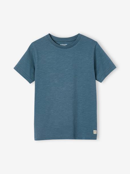 T-shirt garçon personnalisable manches courtes aubergine+blanc+BLEU+jaune pâle+mangue+sauge - vertbaudet enfant 