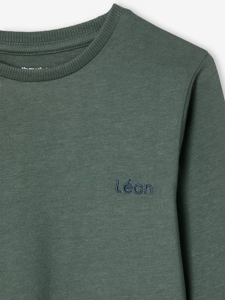 T-shirt garçon unis manches longues personnalisable anthracite+BLEU+jaune+marine+vert grisé+vert sapin - vertbaudet enfant 