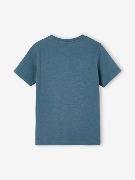 Short Sleeve T-Shirt, for Boys Blue+BROWN DARK SOLID WITH DESIGN+Green+navy blue+tangerine+turquoise+white - vertbaudet enfant 