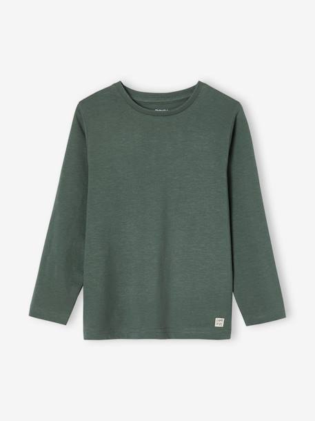 T-shirt garçon unis manches longues personnalisable anthracite+BLEU+jaune+marine+vert grisé+vert sapin - vertbaudet enfant 