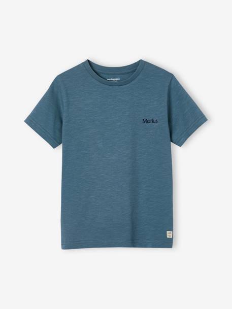 T-shirt garçon personnalisable manches courtes aubergine+blanc+BLEU+jaune pâle+mangue+sauge - vertbaudet enfant 