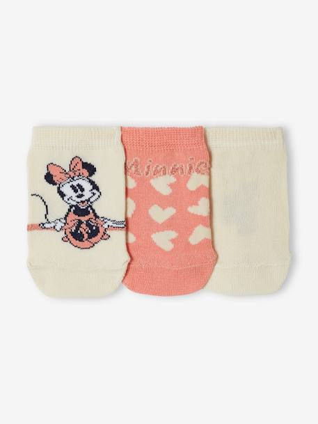Pack of 3 Pairs of Minnie Mouse by Disney® Trainer Socks old rose - vertbaudet enfant 