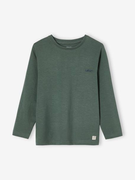 T-shirt garçon unis manches longues personnalisable anthracite+BLEU+jaune+marine+vert grisé+vert sapin - vertbaudet enfant 