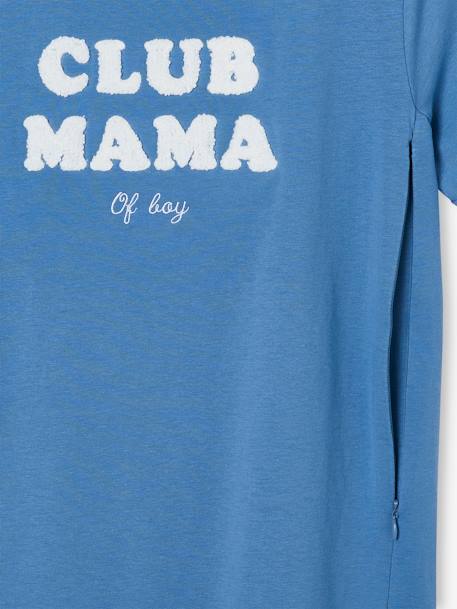 T-shirt à message grossesse et allaitement en coton bio personnalisable Bleu+Gris anthracite+Moutarde - vertbaudet enfant 