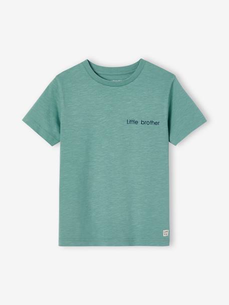 T-shirt garçon personnalisable manches courtes aubergine+blanc+BLEU+jaune pâle+mangue+sauge - vertbaudet enfant 