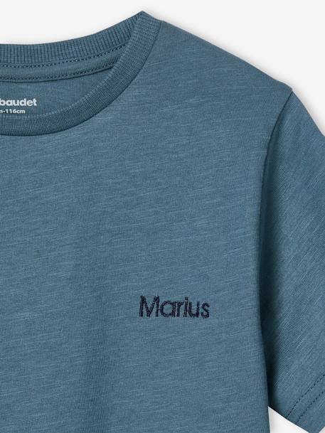 T-shirt garçon personnalisable manches courtes aubergine+blanc+BLEU+jaune pâle+mangue+sauge - vertbaudet enfant 