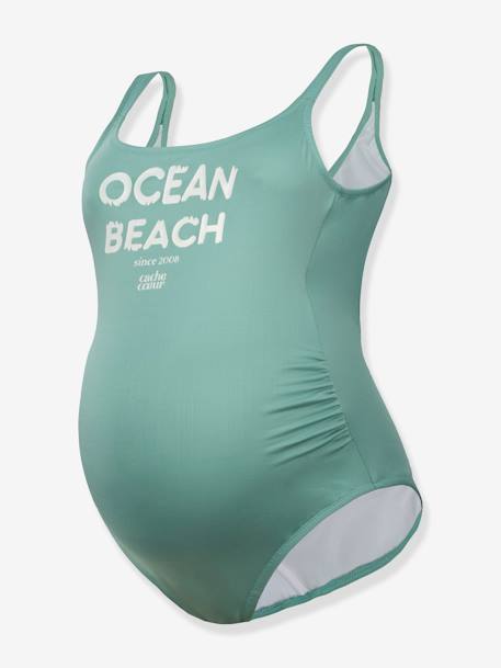 Swimsuit for Maternity, Ocean Beach by CACHE COEUR green+white - vertbaudet enfant 