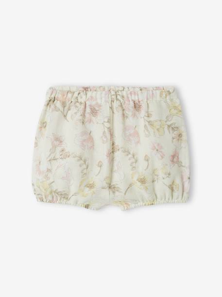 Occasion wear Shorts in Cotton Gauze for Babies ecru - vertbaudet enfant 